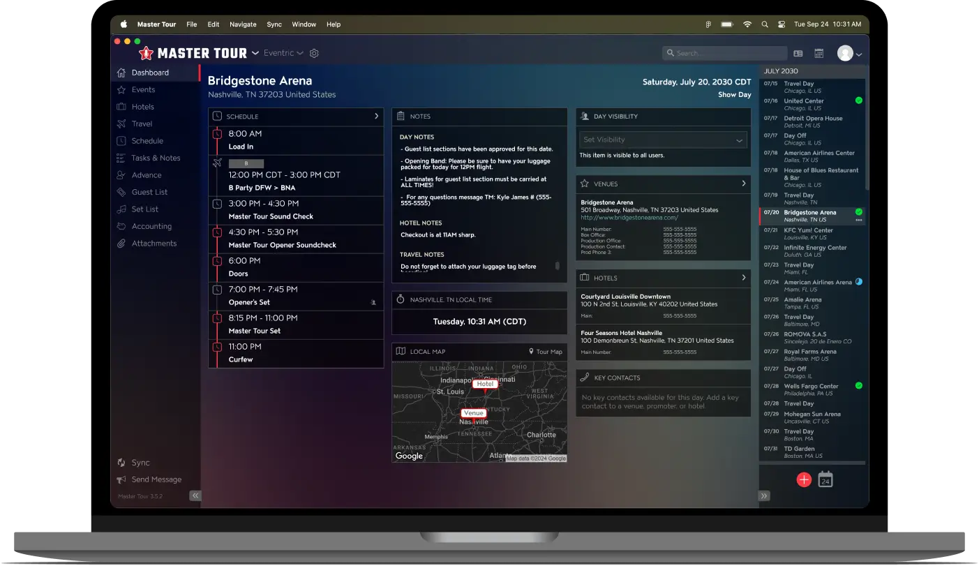 Master Tour Management Software