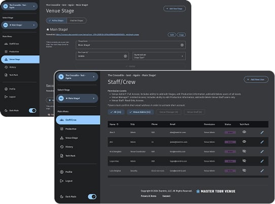 User interface for venue management